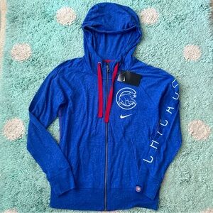 NWT Nike Chicago Cubs Zip Up Sweatshirt Women S Hoodie Full Royal Blue Red